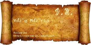Vég Mária névjegykártya